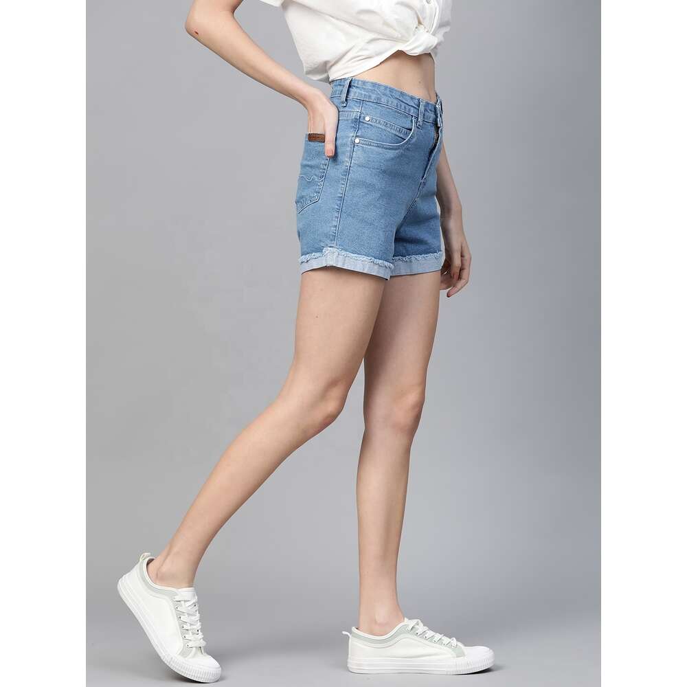 2022 spring and summer slimming large size slim fit jeans women's denim shorts