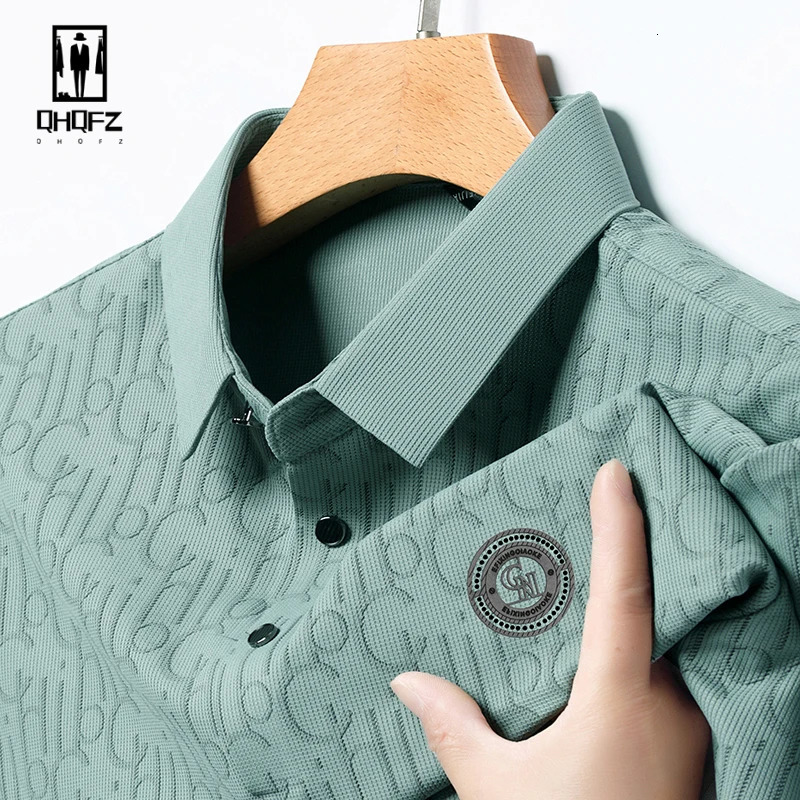 2024 Mens Badge Business Leisure POLO Shirt Summer Fashion Casual Short Sleeve Comfortable and Breathable Top 240711