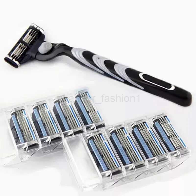 3-Layer Stainless Steel Manual Shaver Mens Safety Shaver Blade Sharp Blade Replaceable BladeB240709