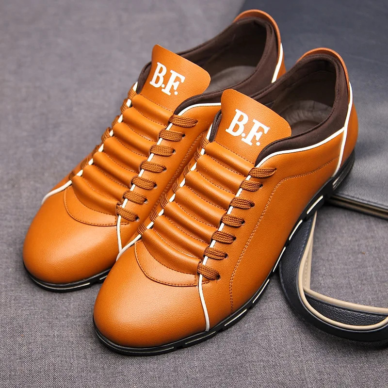 Spring Autumn Men Shoes Casual Sneakers Fashion Solid Leather Shoes Formal Business Sport Flat Round Toe Light Breathable202 240718