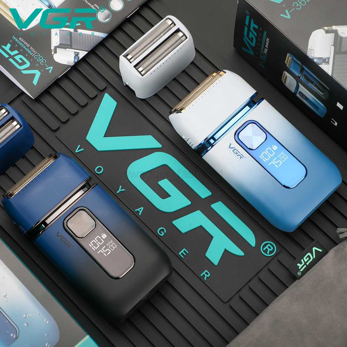 VGR Electric Shaver Professional Electric Dual Foil Shaver for Men Washable IPX6 Rechargeable Portable Mesh Trimmer V-362B240709