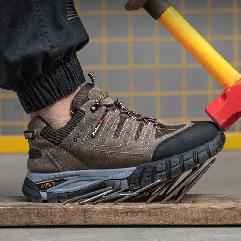 Men Boots Anti-Smash With Steel Toe Anti-Stab Safety Sneakers Indestructible Wear Resistant Work Shoes