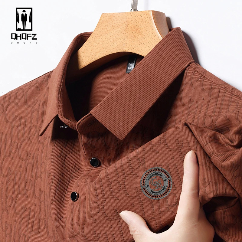 2024 Mens Badge Business Leisure POLO Shirt Summer Fashion Casual Short Sleeve Comfortable and Breathable Top 240711