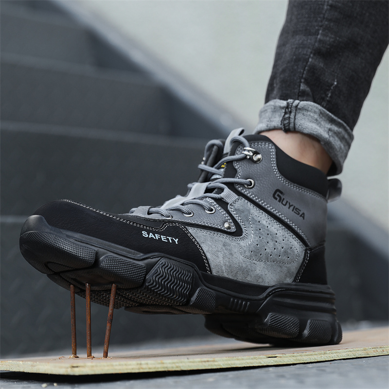 New Splicing Steel Toe Cap Indestructible Prevent Smashing And Nails Safety Wrok Boots For Men Male Footwear Shoes