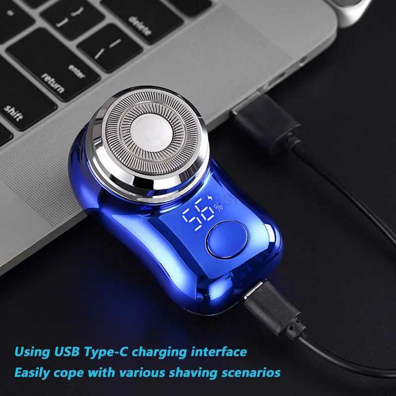 Mini Electric Shaver for Men Portable Beard Knife TYPE-C Charging Shavers Face Body Razor with Digital Power DisplayB240709