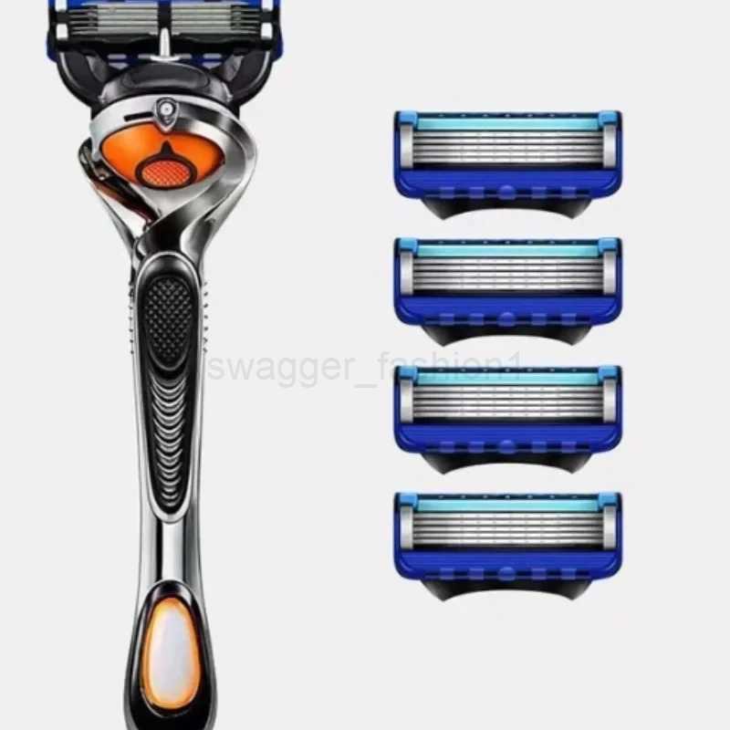 1 Razor + 4-24pcs Extra Refill Cartridges 5-layer blades Men Razor Gray Color Manual Shaver for Men Barber ShavingB240709