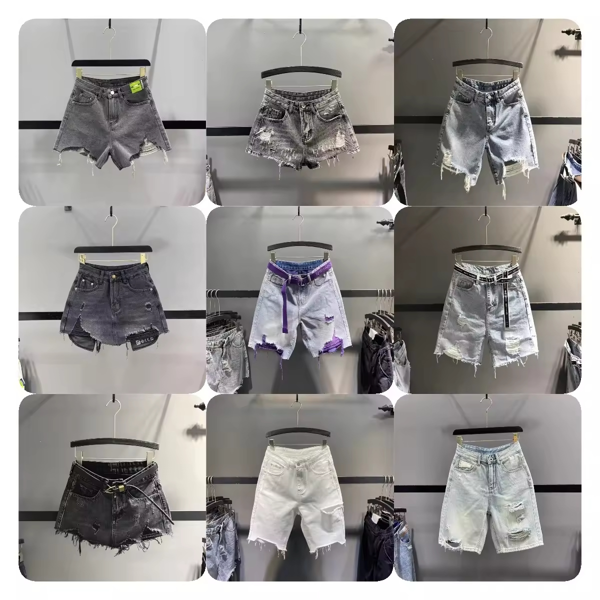 2024 new hot short jeans wholesale printed large size women's fashion denim shorts