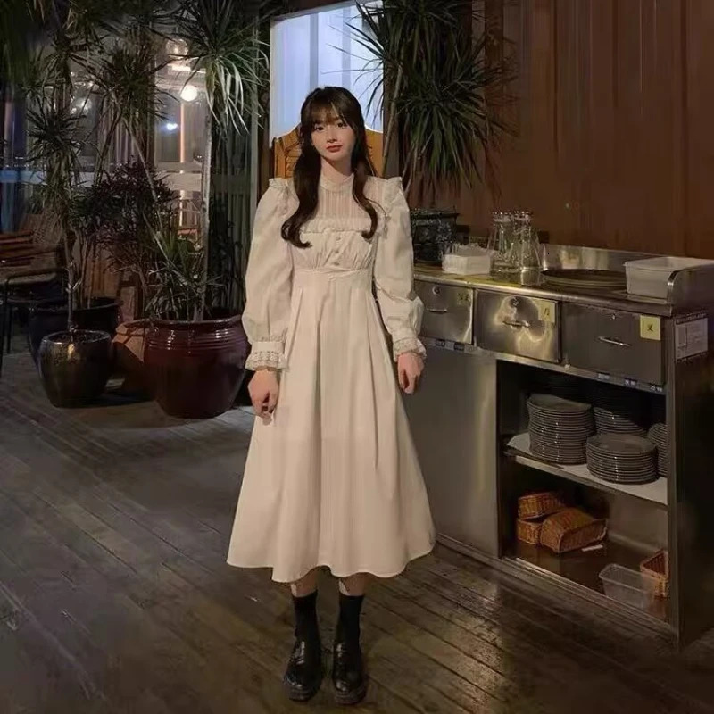 Dresses Women Mesh Teenagers Ins Tunic Fit Midcalf Korean Style Graceful High Street Slim Party Autumn Basic Harajuku Slouchy 240712