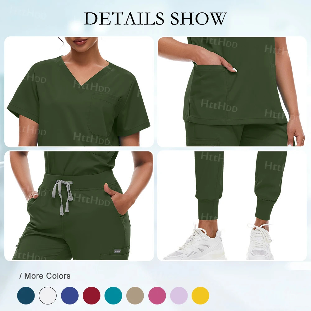 Scrub Sets Uniform Women Joggers Hospital Accessories Gown Pharmacy Healthcare Work Wear Unisex Mens Scrub Soft 240708