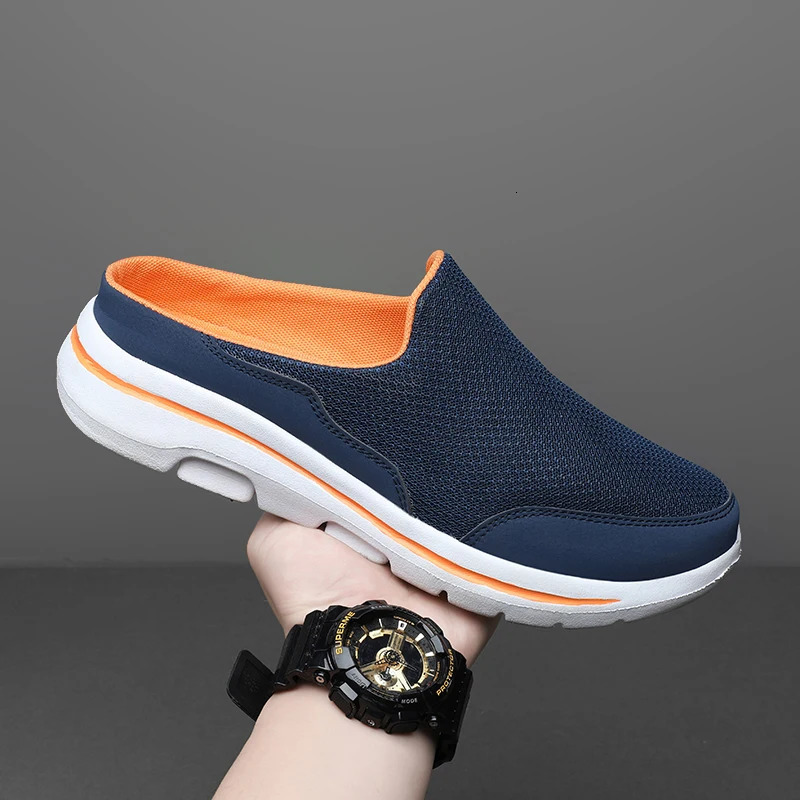 Summer Slip On Mesh Half Shoes For Men Women Slippers Men Casual Shoes Lightweight Comfortable Breathable Sandals Big Size 240718