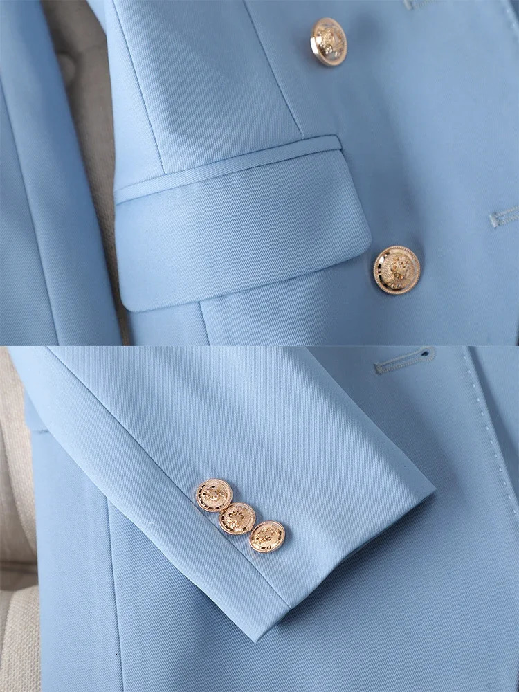 High Quality Office Ladies Pant Suit Solid Color Women Business Work Wear Blazer Jacket and Trouser Female Formal 2 Piece Sets 240712