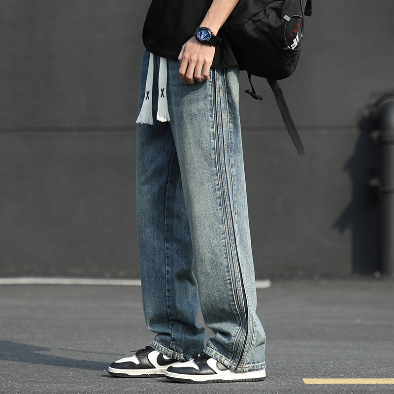 2024 new jeans men's straight leg loose casual Korean version trendy versatile pants
