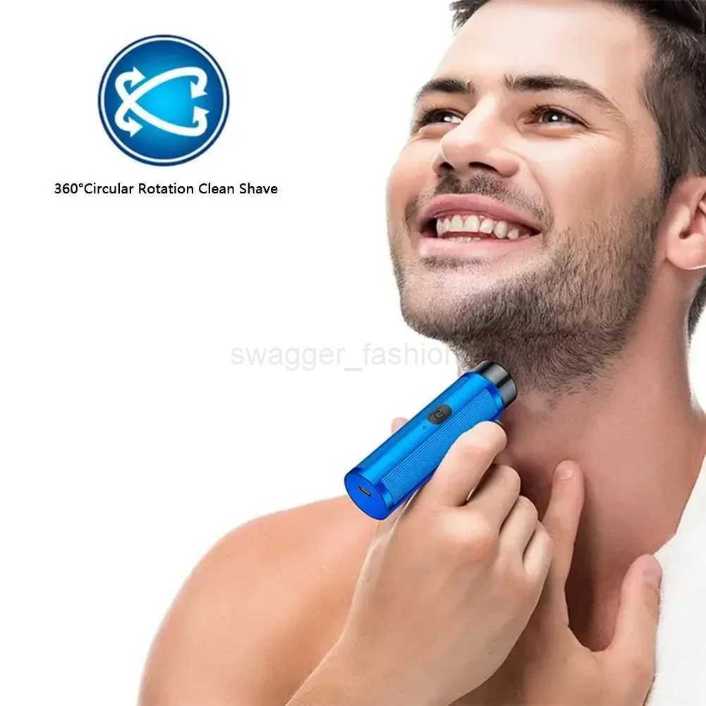 Mini Electric Shaver For Men Portable Electric Razor Beard Knife USB Charging Mens Shavers Face Body Razor Shaving MachineB240709