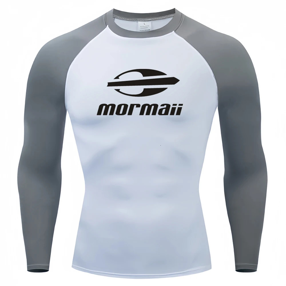 Surfing Swimming Diving TShirts Tight Long Sleeve Rash Guard Swimwear Mens UV Protection Surf Clothing Beach Floatsuit Tops 240717