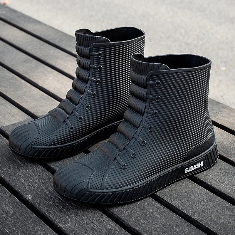 Versatile Casual Short-barreled Waterproof Shoes Men Women Lined With Fleece Warmth Anti-slip Wear-resistant Outdoors Rain Boots 240718