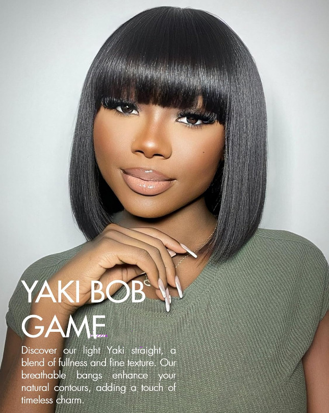 Bob Wig Straight Bang Short Synthetic Lace Front Wigs for Women Shoulder Length High Temperature Fiber Hair