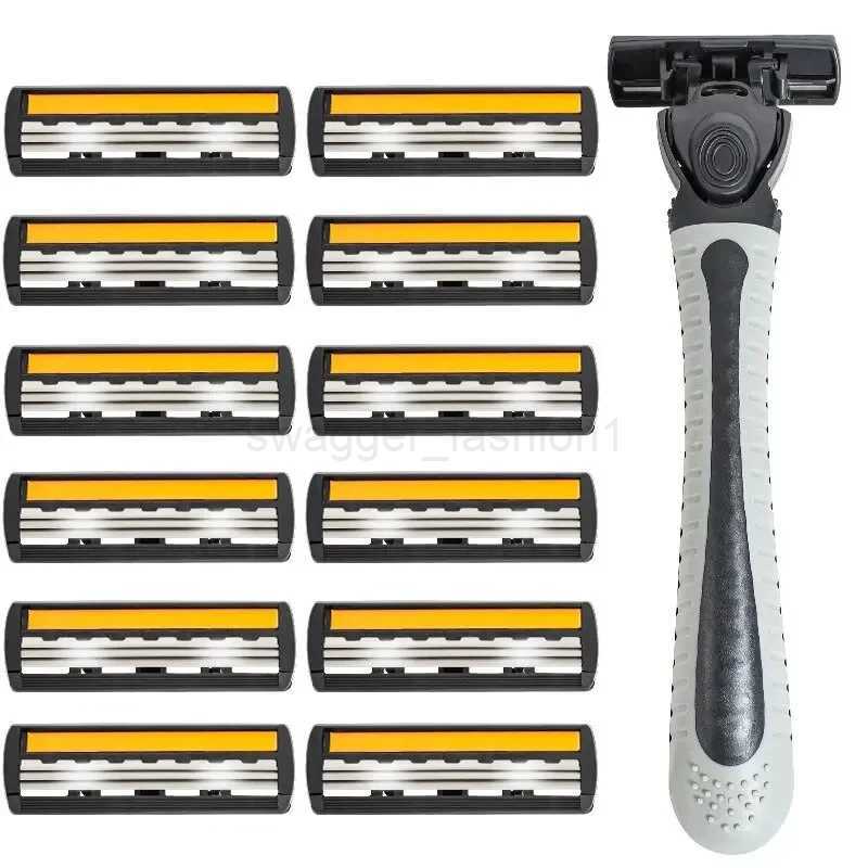 Shaver Brand New Design Men Razor Shaving Three Layer Shaver Reusable Razor Imported Blade Multi Tool Head ChangeB240709
