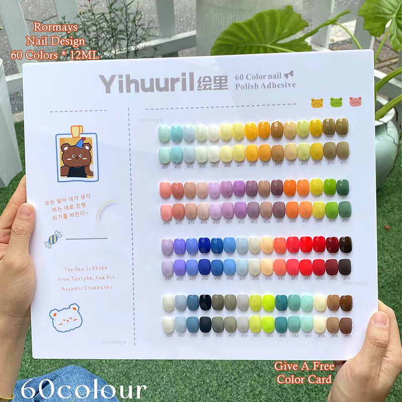 Rormays Fashion Bear gel Polished 60 Color Mixed Varnish gel Semi Permanent UV LED Finish Nail Art Design Color Nail Shining Ki Factory wholesale