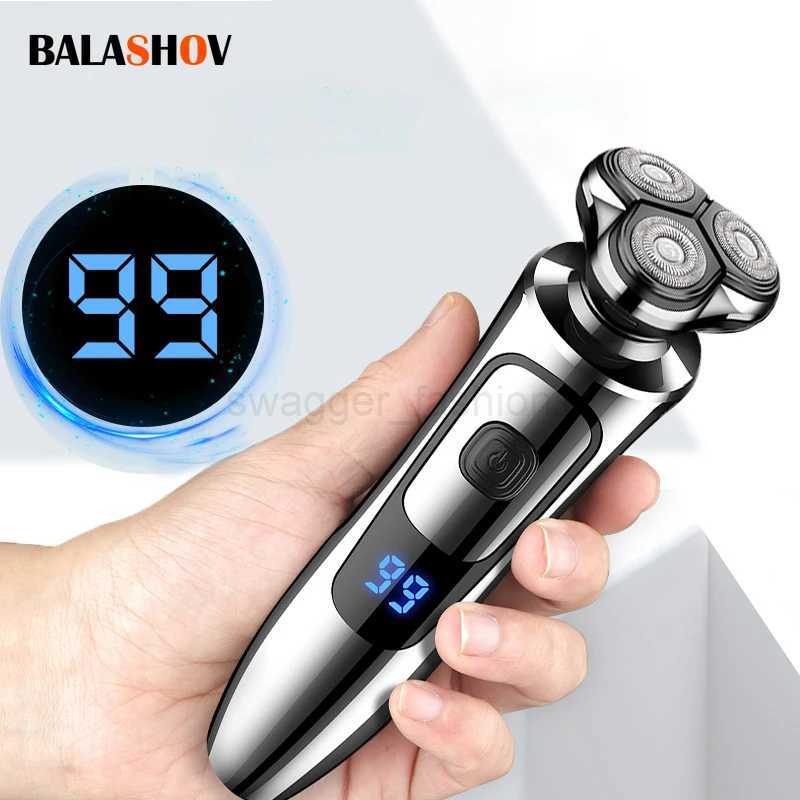 Electric Shaver Man Rechargeable Razor Shaving Knife Whisker Knife Household Portable Floating Three Tip Water WashB240709