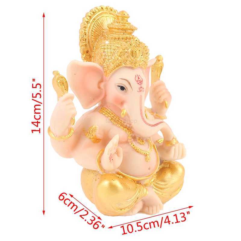 Gold Lord Ganesha Buddha Statue Elephant God Sculptures Ganesh FigurinesB240710B240707