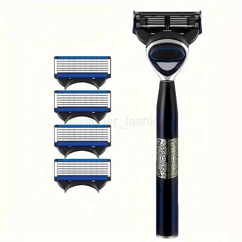6-layer classic shaver stainless steel manual shaver suitable for mens facial care sharp bladeB240709