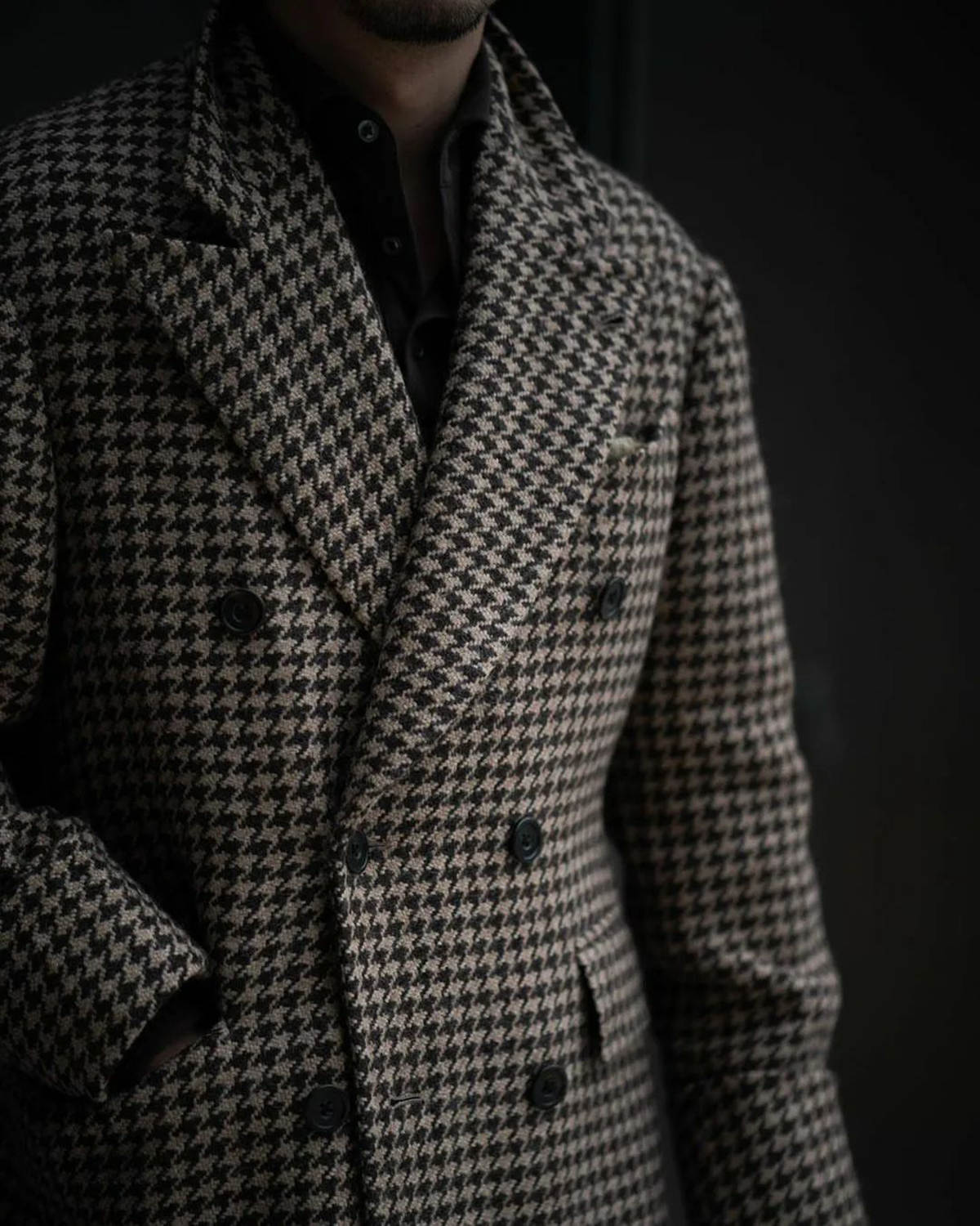 Formal Color Collision Men Suits Thick Wool Custom Made Double Breasted Tuxedos Peaked Lapel Blazer Back Vent Business High Quality Popular Cheap Long