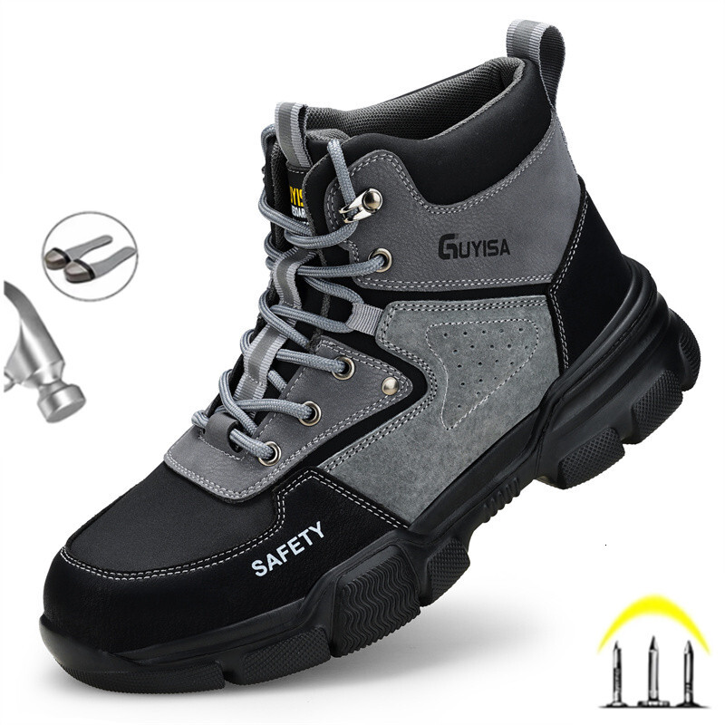 New Splicing Steel Toe Cap Indestructible Prevent Smashing And Nails Safety Wrok Boots For Men Male Footwear Shoes