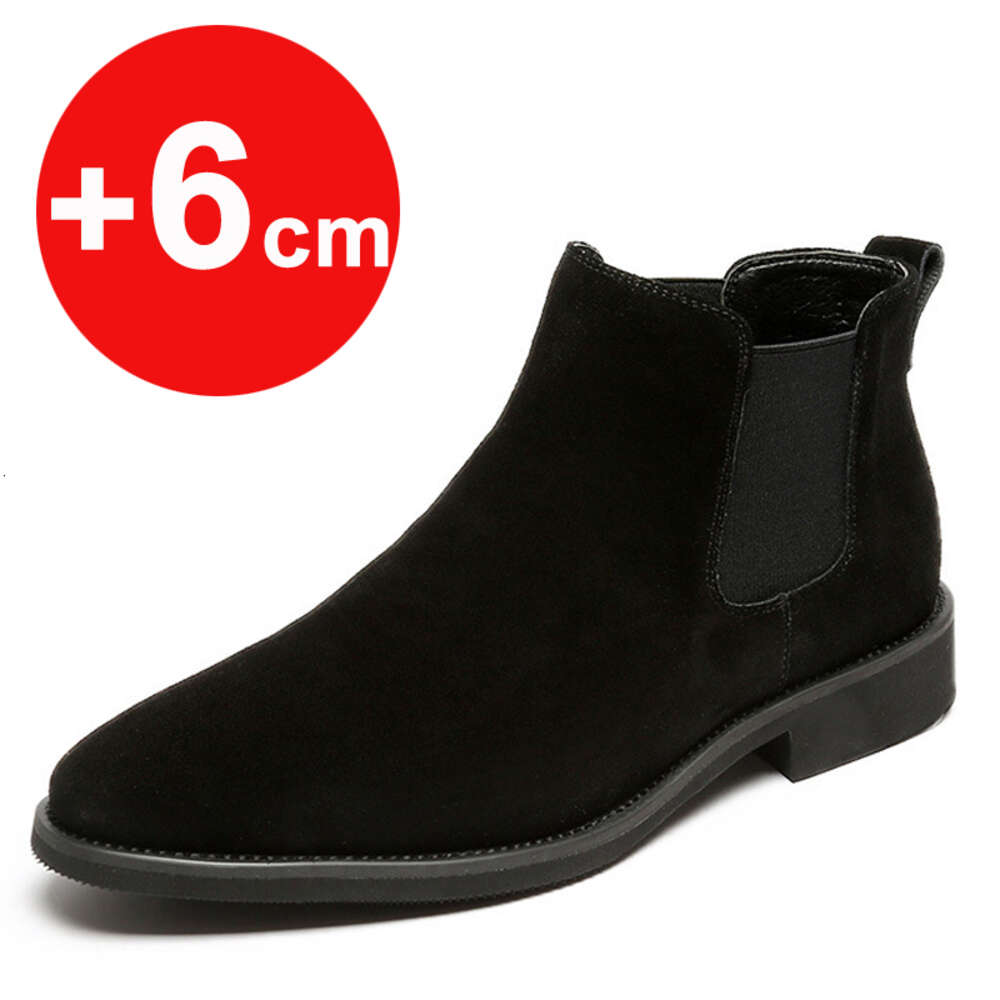2024 Elevator 6Cm 8Cm Invisible Inner Increase Man Height Increasing Shoes Suede Leather Men Boots