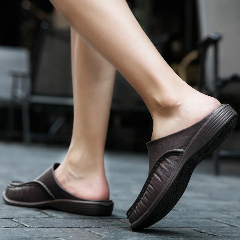 sale Men EVA Shoes Slip On Casual Walking Shoes Men Half Slippers Comfortable Soft Slippers Size 40- 47 240718