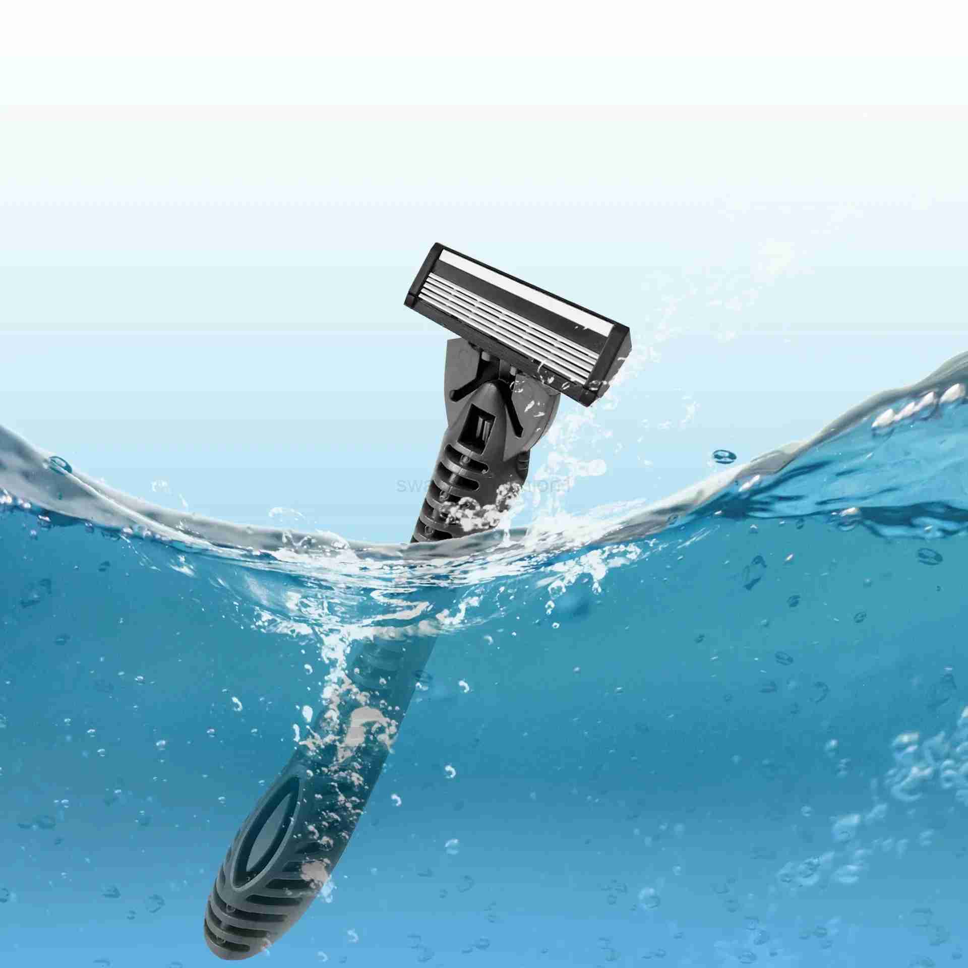 5PCS Shaving Machine For Men Five Layer Stainless Steel Manual Shaver Old Style Blades Replacement Cutter Head Tool HoldersB240709