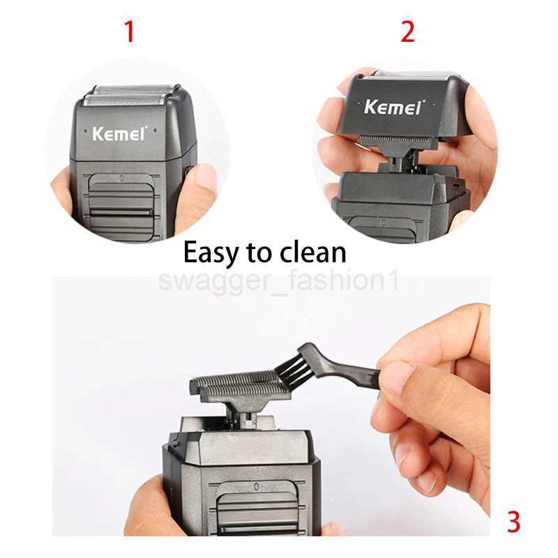 Kemei Rechargeable Cordless Shaver for Men Twin Blade Reciprocating Beard Razor Face Care Multifunction Strong Trimmer KM-1102B240709