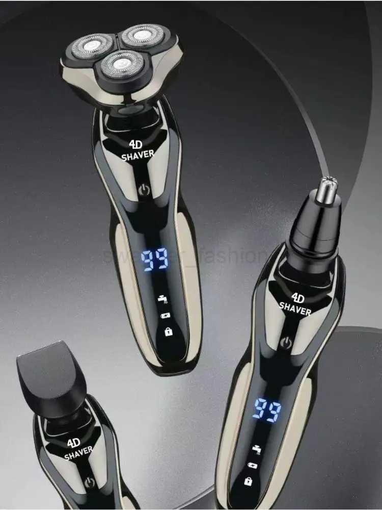 4D cordless electric shaver Floating 3-head Double-ring knife mesh Full body wash with nose hair and sideburns functionsB240709