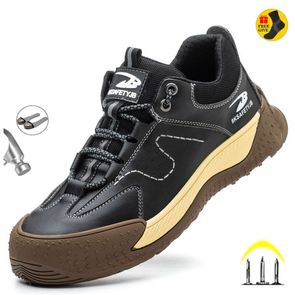 Insulation 6Kv Male Composite Toe Work Sneakers Indestructible Anti-Smash Anti-Puncture Leather Safety Shoes