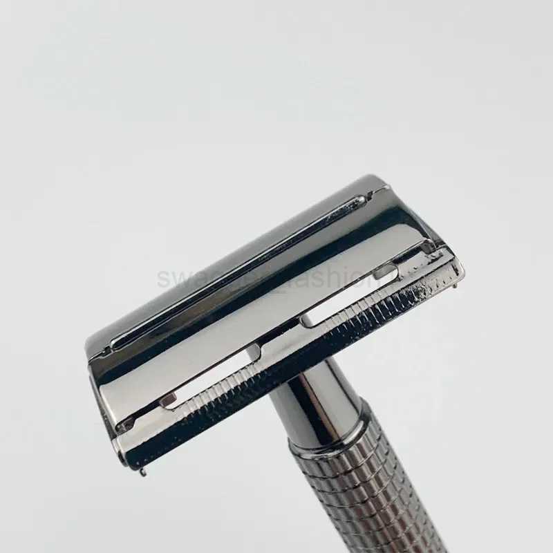 Double Edge Safety Shaving Razor Black Golden Hair Removal Shaver Adjustable Metal Safety Razor Shaver Blade Barber Manual ShaveB240709