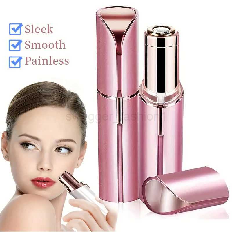 Facial Hair Shaver Portable Lipstick Shape Electric Hair Remover Women Painless Razor Eyebrow Trimmer Mini Epilator Beauty ToolB240709