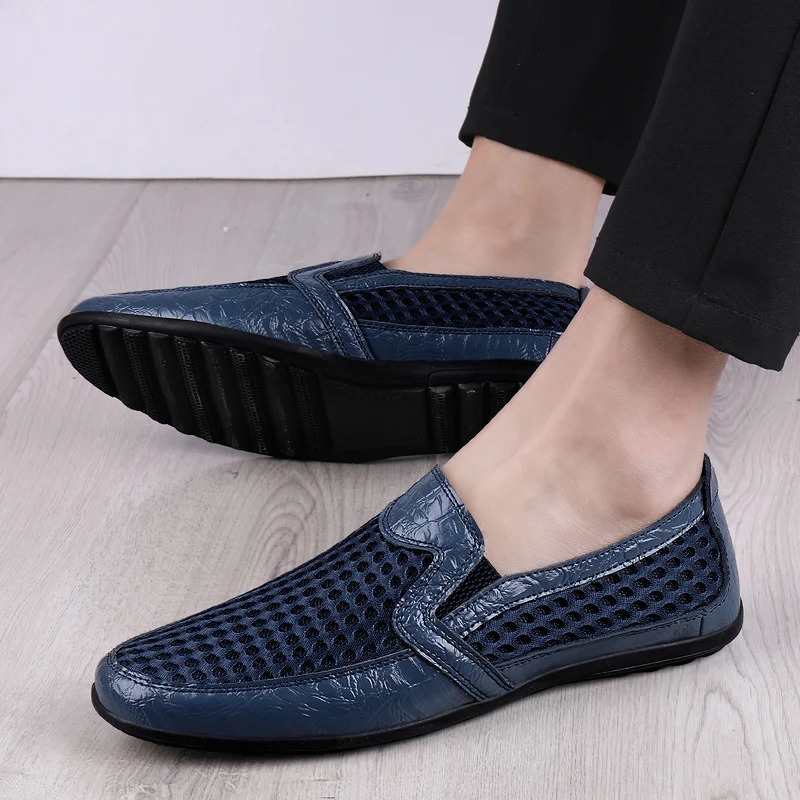 Summer Mens Casual Shoes Breathable Mesh Mens Shoes Fashion Men Loafers Outdoor Non-slip Sneakers Light Walking Shoes 240718