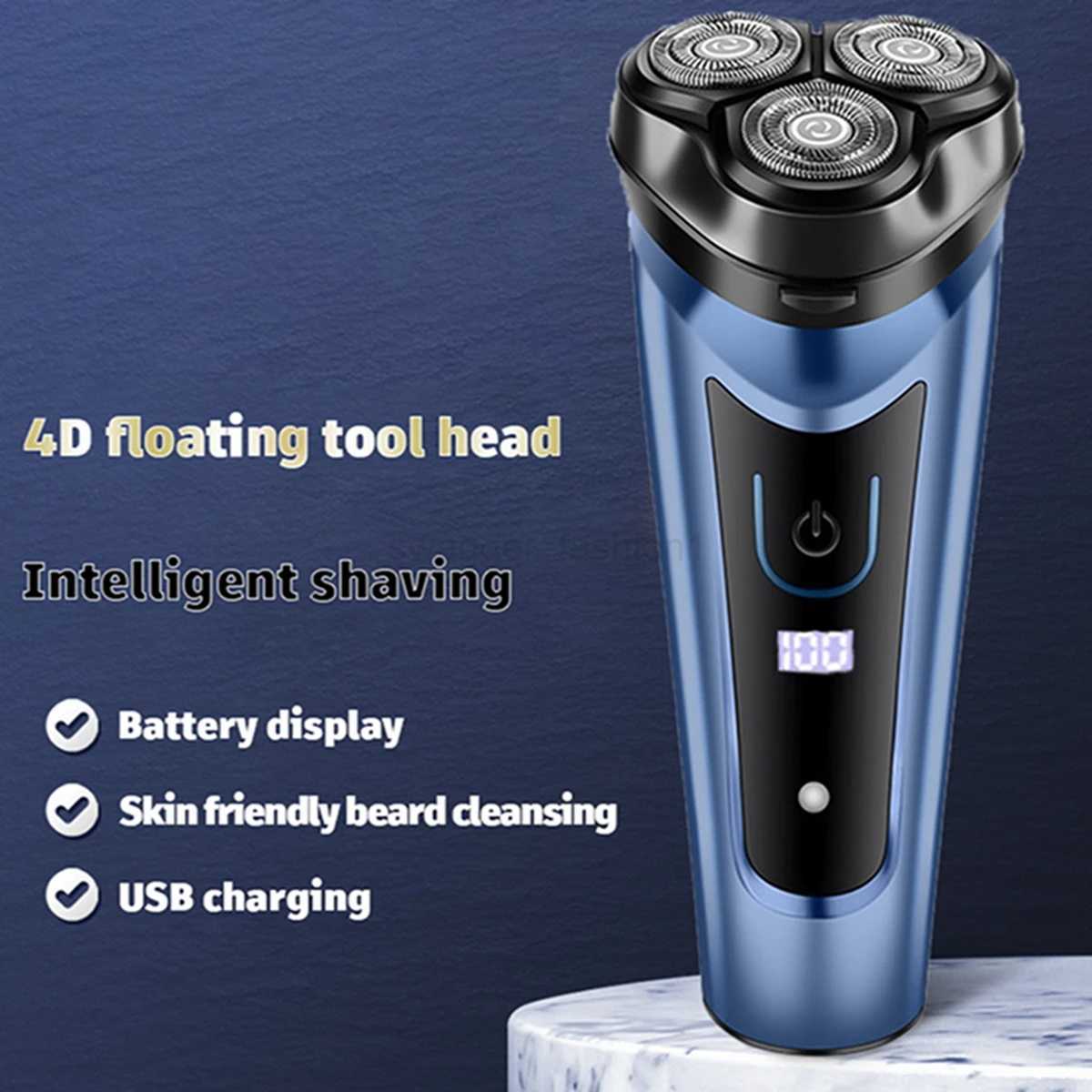 Electric Shaver for Men USB Electric Shaver Powerful Beard Shaving Machine Electric Razor Rechargeable WaterproofB240709