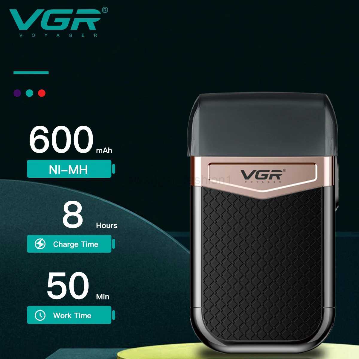 VGR Shaver Professional Beard Trimmer Rechargeable Razor Reciprocating Shaving Machine Portable Razors for Shaving Men V-331B240709