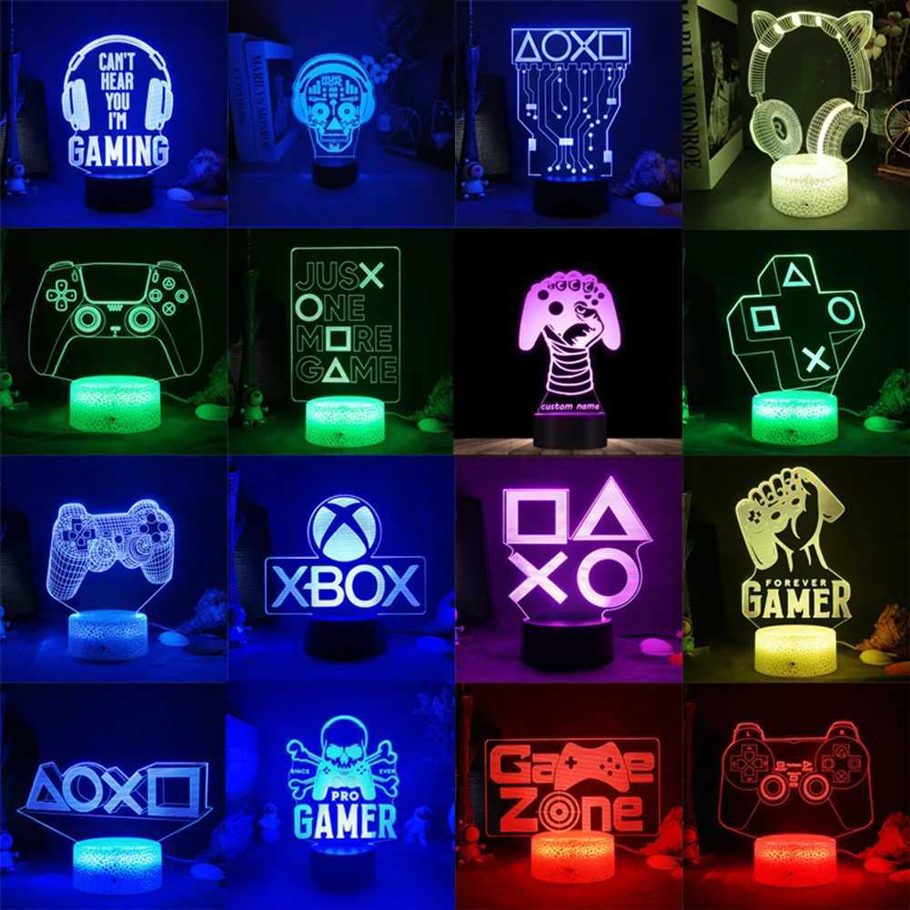 3D LED Gaming Setup RGB Lamp USB Powered Gaming Room Childrens Lamp Bedroom Night Lights LED Table Lamp Indoor Lighting GiftsCL240718