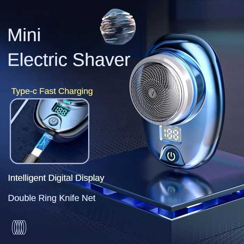 Mini Electric Travel Shaver For Men Pocket Size Washable Rechargeable Portable Painless Cordless Trimmer Knive Face Beard RazorB240709