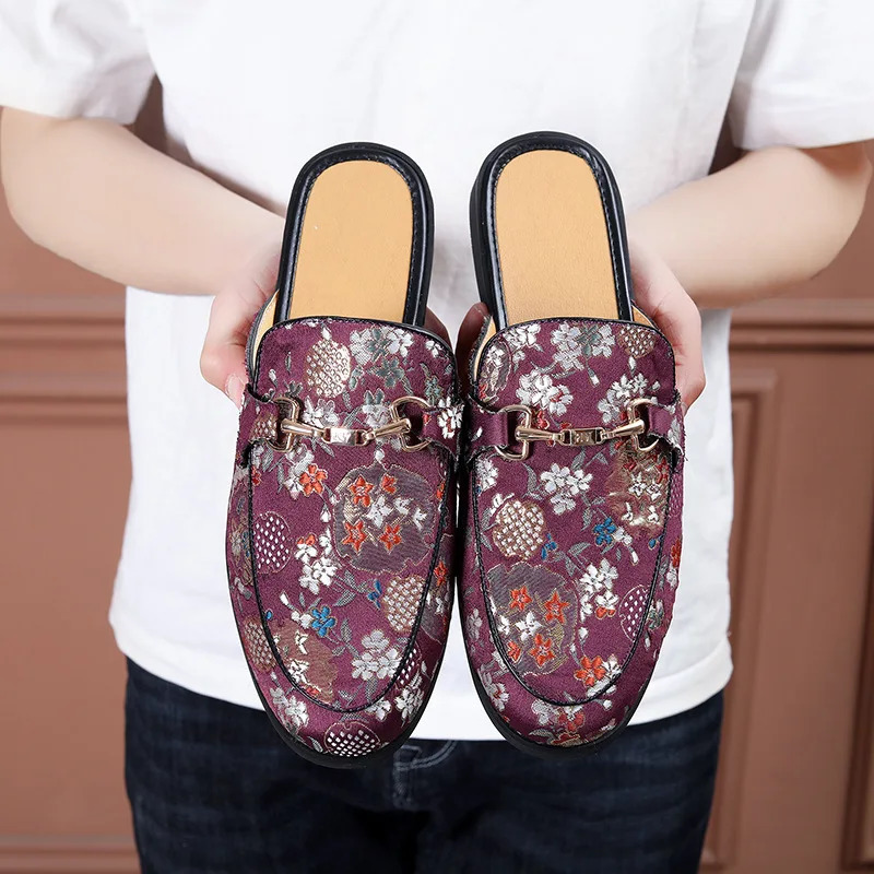 Summer 2024 Half Slippers for Men Trendy Mens Flat Bottom Casual Shoes Soft Sole Loafers Man Sneakers Zapatos De Hombre Size 49 240718
