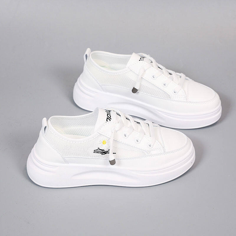 Little Daisy white shoe female spring summer joker breathable mesh surface thin shoes 2024 hot style sneakers new platform