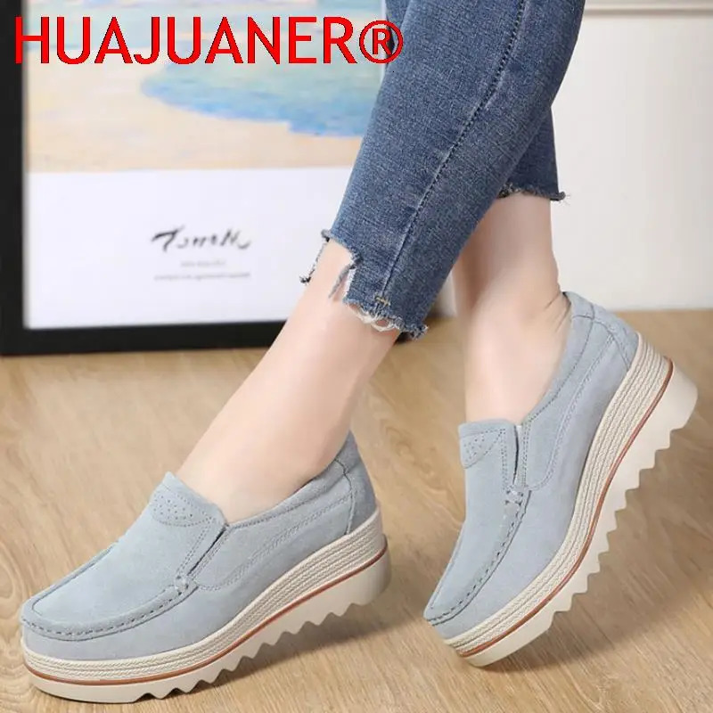 Spring Women Flats Shoes Platform Slip On Flats Woman Sneakers Female Suede Ladies Tenis Loafers Moccasins Casual Shoes 240708