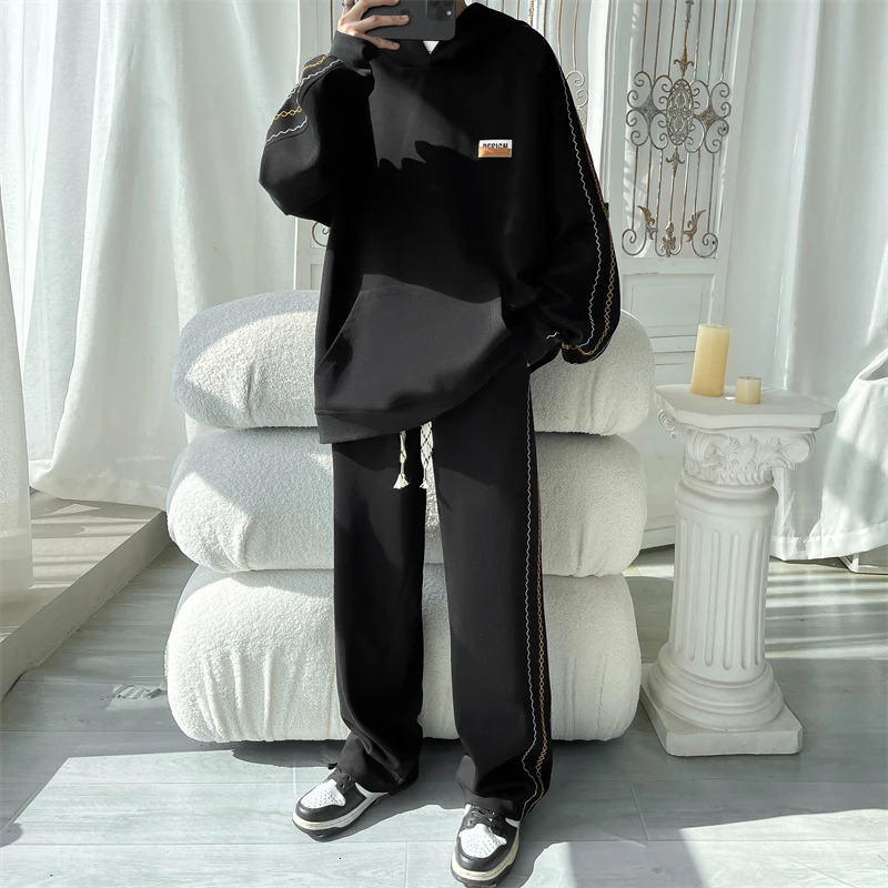 Two-piece Set Men Trends Costumes Pants Sets 2 Piece Set Mens Clothing Fashion Suits Sweatsuit Sports Sweats Trendy 240715