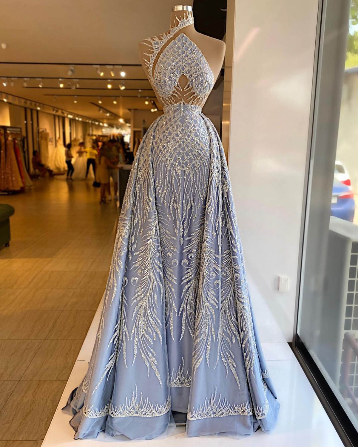 Mermaid Prom Fancy Dresses Sequins Rhie Evening Gowns Detachable Train One Shoulder Party Dress Vestidos De Noche 6660306