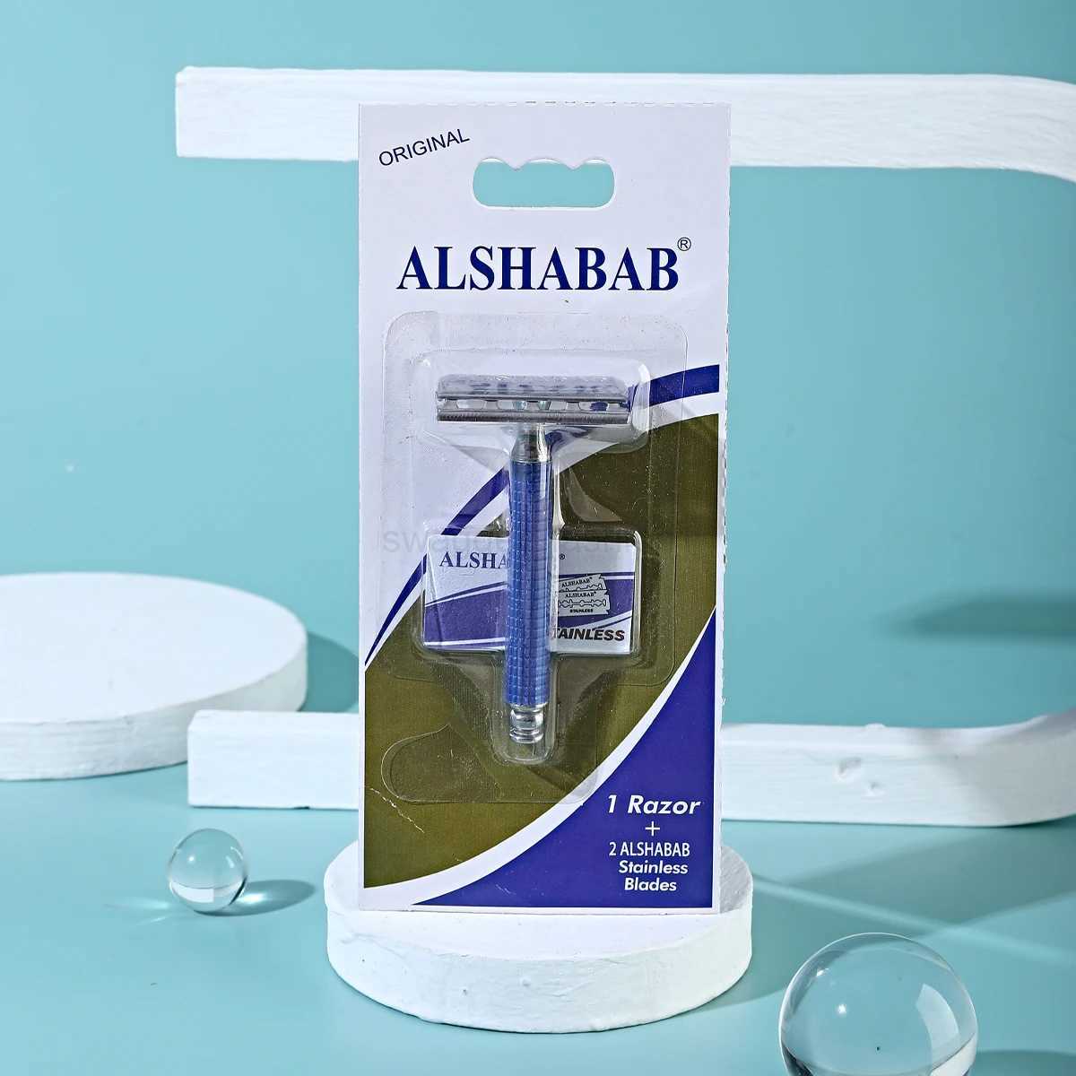 ALSHABAB Safety Razor For Men Shaving Face Double Edge Stainless Razor with1 Blade Plastic Handle Manual ShaverB240709