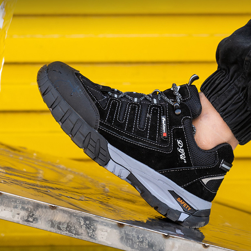 Men Boots Anti-Smash With Steel Toe Anti-Stab Safety Sneakers Indestructible Wear Resistant Work Shoes