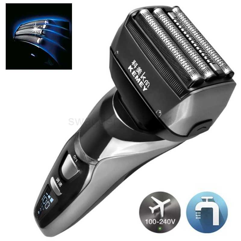 Original Kemei 4-Blade Rechargeable Electric Shaver 3-Speed Beard Electric Razor For Men Facial Wet Dry Shaving Machine WashableB240709