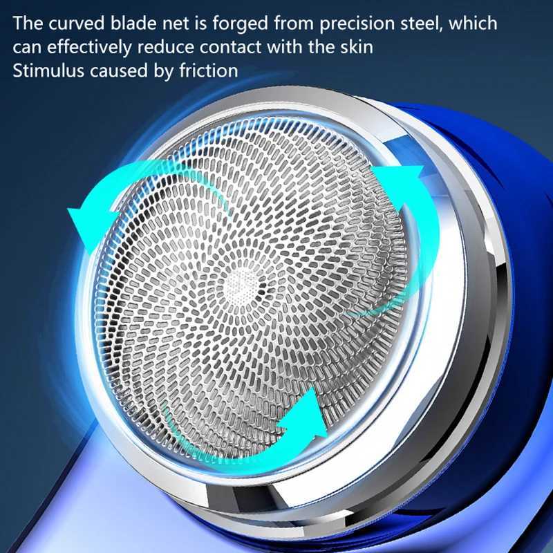 1Pc Mini Shaver For Men Travel Pocket Size Electric Shaving Washable Rechargeable Cordless Trimmer Knives Face Beard RazorB240709