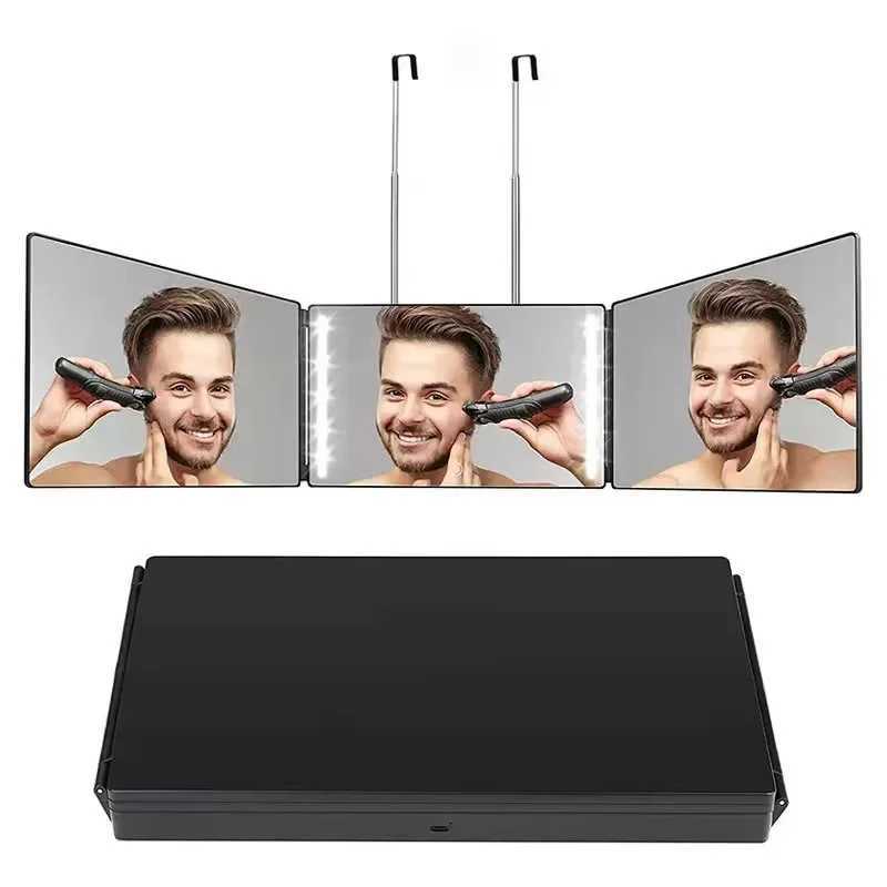 Compact Mirrors Makeup Mirror Trifold Foldable 360 Degree Bathroom Rear View Height Adjustable Cutting Styling Shaving Cosmetic Haircut Tools S247186